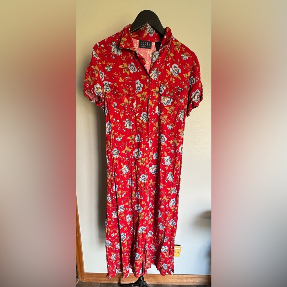 Red Floral Maxi Dress
